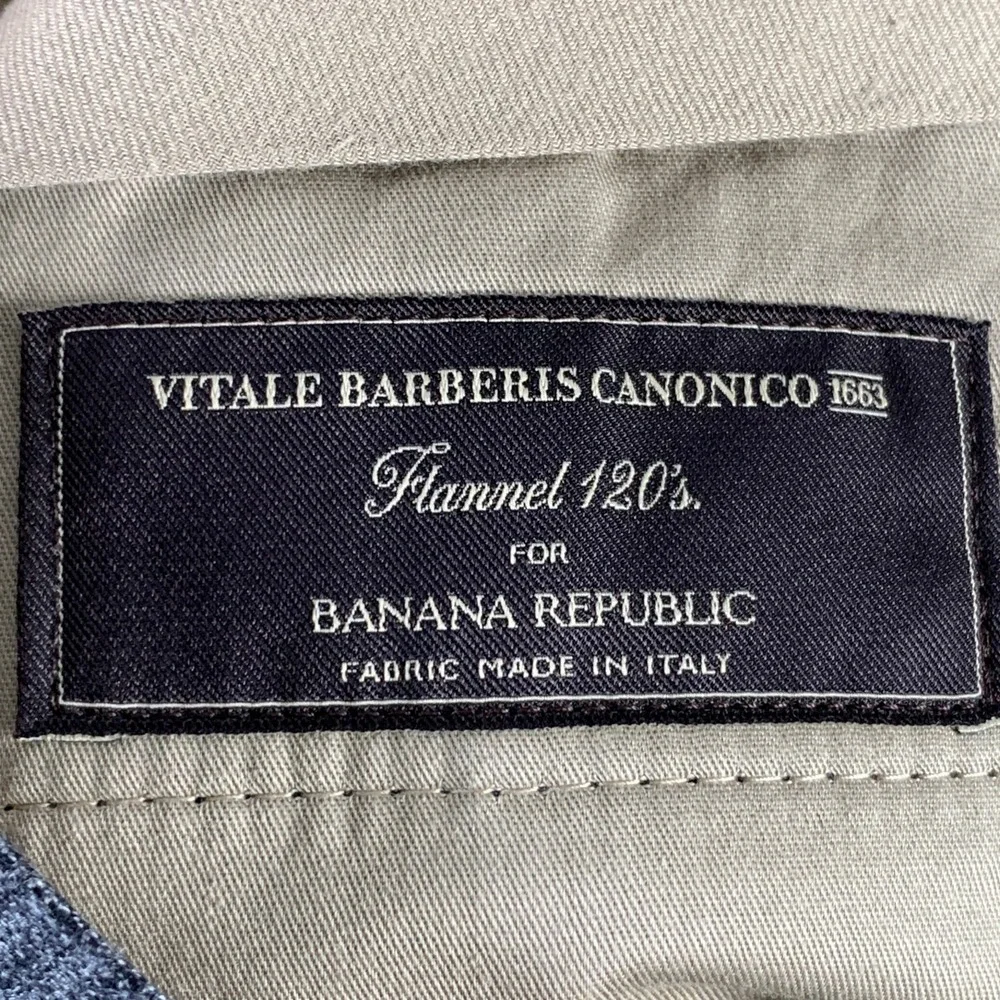 Banana Republic Pants Men 28x30 Vitale Barberis Canonico Wool Gray Glen Check